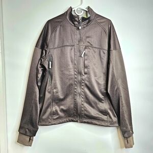 Lululemon Men's Brown Fleece Lined Soft Shell Performance / Bomber Jacket